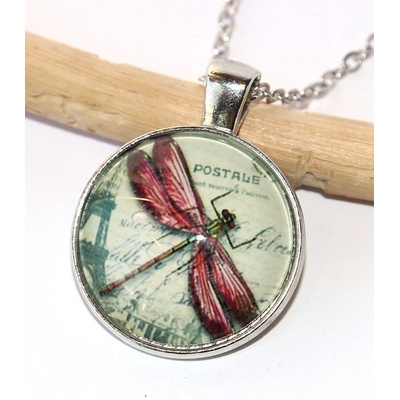 Jewerly Fashion Řetízek Amulet Retro vážka Eiffelova věž, Dragonfly, Love to be free 2557
