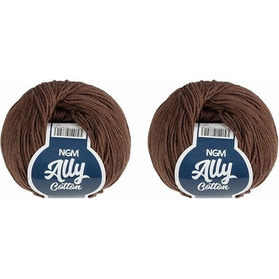 SET 2ks - Příze ALLY cotton Hnědá BX14064 - 50g / 140 m