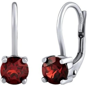 Silvego Strieborné náušnice Raya s prírodným granátom JSW2240SGR4KL