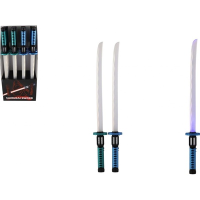 Teddies Meč samurajský svítící plast 73cm na baterie se zvukem se světlem 2 16ks v boxu – Zboží Dáma