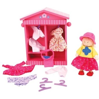 Bigjigs Toys - Дървен гардероб за кукли (BJ763)
