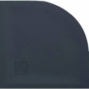Inter Ceramic Полукръгла композитна душ корита Inter Ceramic 90x90 см, матово каменно покритие - тъмносиво (90V RS-3)