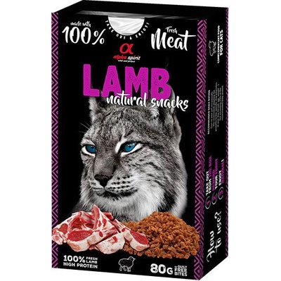 Alpha Spirit Cat Naturals Sušené jahňacie mäso 80 g