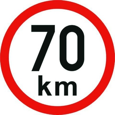 Samolepící štítek 70 km