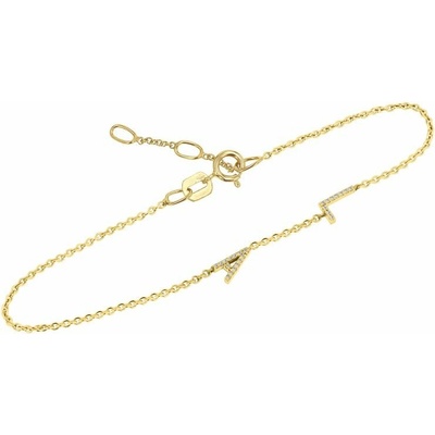 Eppi Náramok s 2 písmenkami a lab-grown diamantmi Ainslee BR48691