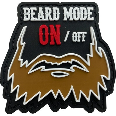 WARAGOD Nášivka 3D Beard Mode ON/OFF 7.5x7cm