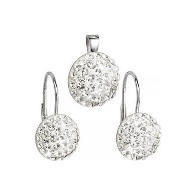 Evolution Group Stříbrný set náušnic a přívěšku s krystaly Crystals from Swarovski® Crystal 39086.1 crystal