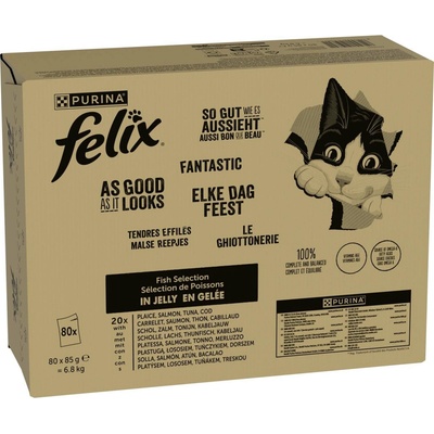 Megapack Felix Fantastic kapsičky platýs, losos, tuňák, treska 80 x 85 g