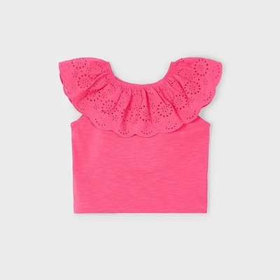 MAYORAL Тениска къс ръкав комбинирана розов цвят за мини момиче Майорал