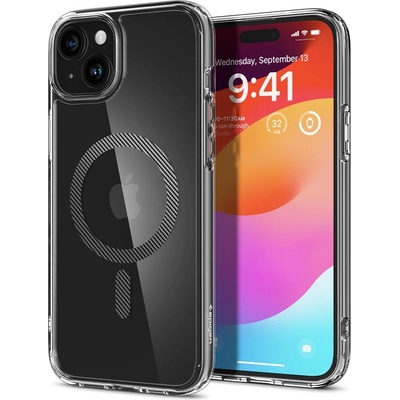 Spigen Ultra Hybrid MagSafe Case - хибриден кейс с висока степен на защита с MagSafe за iPhone 15 (прозрачен-карбонов)