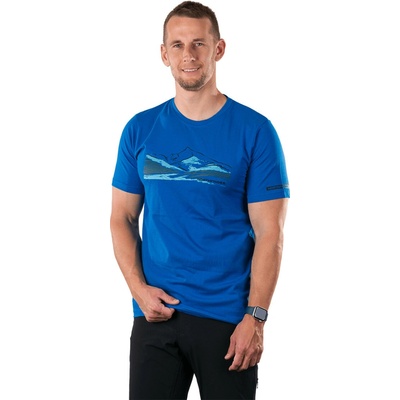 Northfinder pánske tričko z organickej bavlny regular fit Barto blue