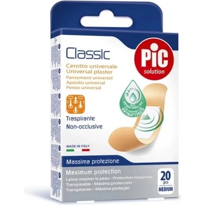 Pic Solution Пластири за рани, PIC Solution Classic Sterile strip plasters medium 20pcs