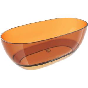 Mexen Pure Прозрачна самостоятелна вана 170 x 80 см, ръждиво, хромиран клапан (58071708006)