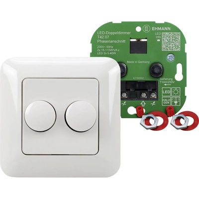 Ehmann 4260c0701 stmívač pod omítku Vhodné pro svítidlo: LED žárovka, žárovka, halogenová žárovka bílá
