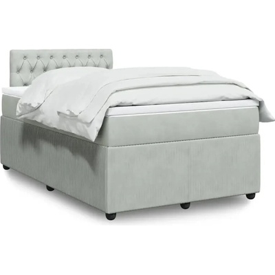 vidaXL 11461.3287692 Boxspring postel s matrací světle šedá samet