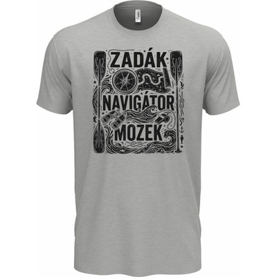 Zadák navigátor a mozek černý potisk triko