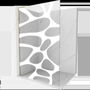 Mexen Kioto L душ кабина Walk-in 70 x 200 см, бяла вълна, златна - 800-070-103-50-97 (800-070-103-50-97)