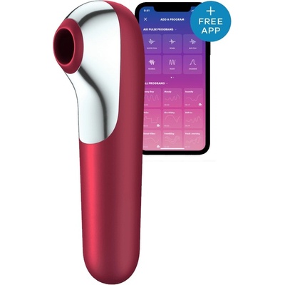 Satisfyer 2v1 Výkonný a podtlakový stimulátor Dual Love Air Pulse červený