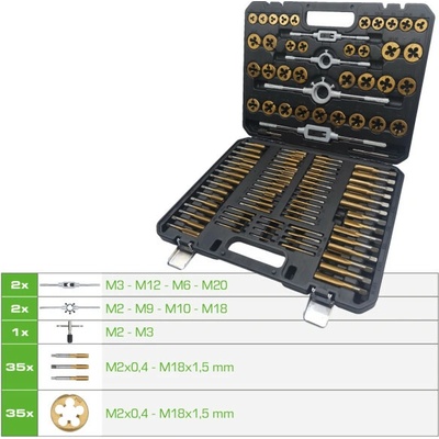 KS tools COMPETITION TiN súprava nástrojov na rezanie závitov, 110-dielna 512.5070