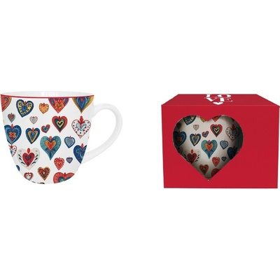 DUO Hrnček COLORFUL HEARTS 3 v darčekovej krabičke porcelán 460 ml