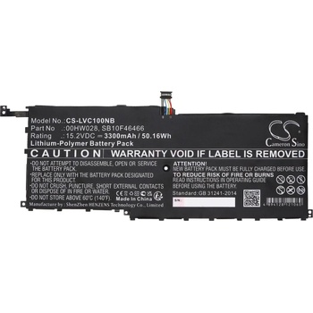 Cameron Sino Батерия за лаптоп LENOVO ThinkPad X1 20FBS0L900, ThinkPad X1 Yoga 20FQA04TAU, 00HW028 LiPo 15.2V 3300 mAh CAMERON SINO (CS-LVC100NB)