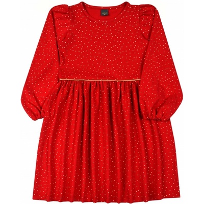 Adore fashion dievčenské šaty červené so zlatým detailom