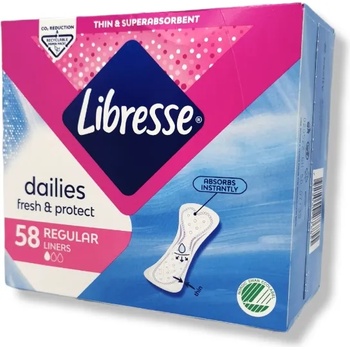 Libresse ежедневни дамски превръзки, Dailies, Fresh & Protect, Regular, 58 броя