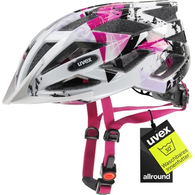 uvex air Wing - Lightweight bicycle helmet for children - individual size adjustment - white-pink - 52-57 cm - S4144260115