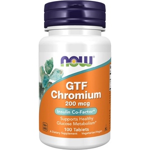 NOW NOW GTF Chromium 200mcg, 100 Tablets - fitnesdobavki - 17,41 лв