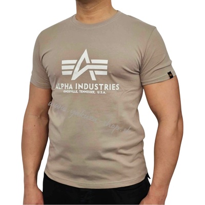 Alpha Industries Basic T-shirt Vintage Sand pánske tričko hnedé pieskové