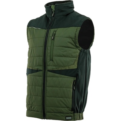 Sara Workwear Hybridní vesta COMFORT PLUS olivově zelená černá
