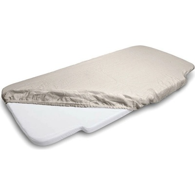 BABYMATEX Mušelínové prostěradlo s gumou béžové 58x110x8