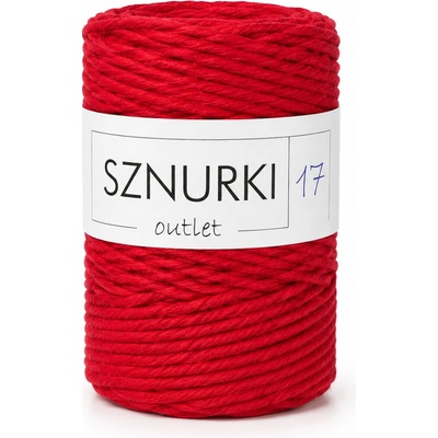 Macrame sznurki outlet - 5mm Macrame sznurki outlet - 5mm: Classic red