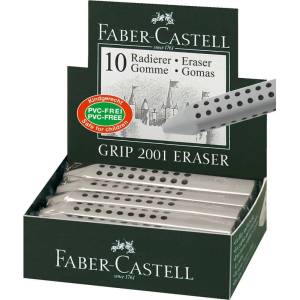 Faber-Castell Ластик FABER-CASTELL Grip 2001 триъгълен 90x15x15mm сив 187100 (187100)