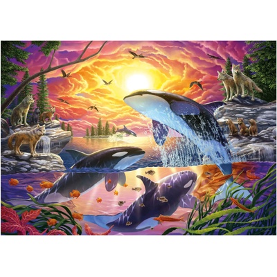 Educa - Puzzle Orcas and Wolves - 4 000 piese