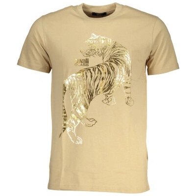 Cavalli Class stylové pánské tričko s krátkým rukávem Beige