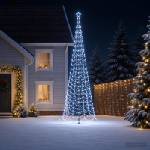 vidaXL Спирална коледна елха с LED светлини и колче EKENAS 400 см (42056598)