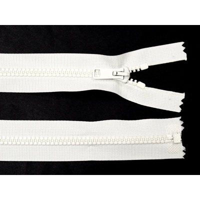 Kostěný zip no.5 rozepínací 80cm bundový color: 501 (6mm) bílá