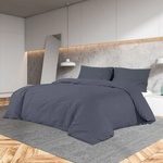 vidaXL Комплект спално бельо антрацит 240x220 см олекотен микрофибър (135936)