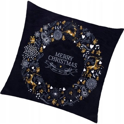 Springos Merry Christmas čierno-biela40 x 40 cm