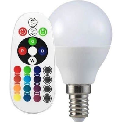 V-TAC LED 3,5W E14 Ball P45 Remote VT-2234 6400K + RGB 320lm