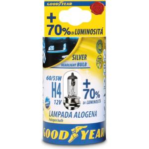  1 брой халогенна крушка H4 Х4 12V 60 / 55W + 70% 3000K E4 Goodyear Гудиър