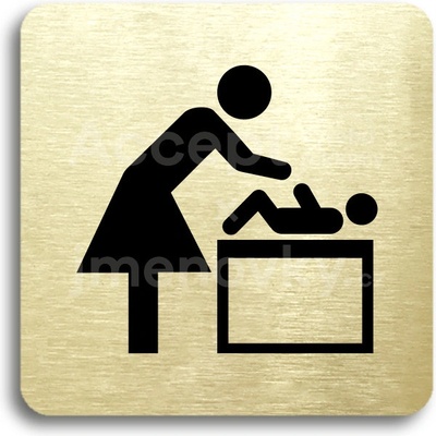 ACCEPT Piktogram přebalovací pult - zlatá tabulka - černý tisk bez rámečku – Zboží Mobilmania