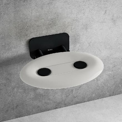 Ravak Ovo P II Sprchové sedadlo Opal/Black, 41x35 cm čierna/priesvitne biela B8F0000057