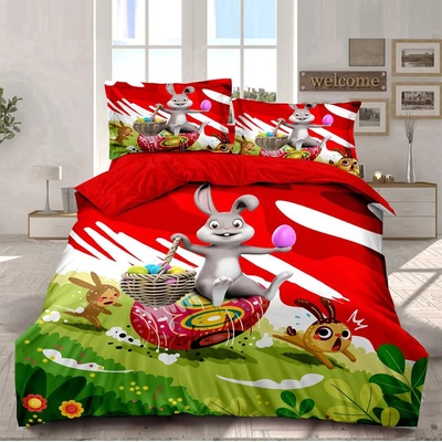 EmonaMall Двулицев великденски спален комплект EmonaMall, 6 части - Модел S14469 (S14469-33333v)