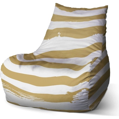 Sablio sedací vak Bean Zlaté pruhy 100 x 90 x 45 cm
