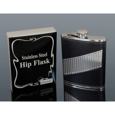 Ploskačka kožená čierna StripeFL210 283 ml