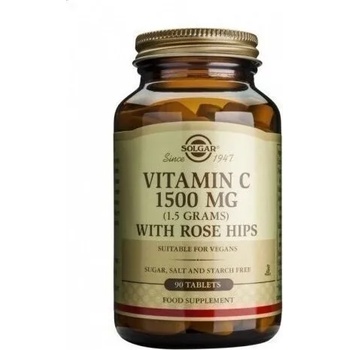 Image 1 of Solgar Хранителна добавка Витамин ц + шипка , Solgar Vitamin C 1500mg with Rose Hips - 90tabs