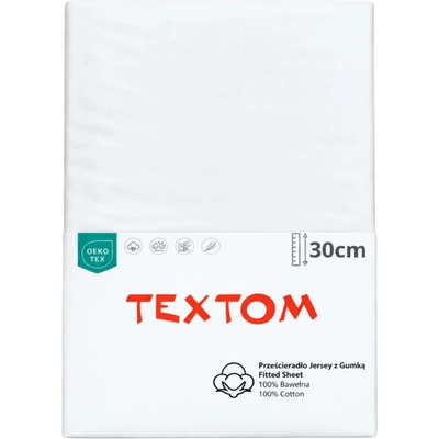 Textom Prostěradlo s gumou bavlněné bílé 180x200