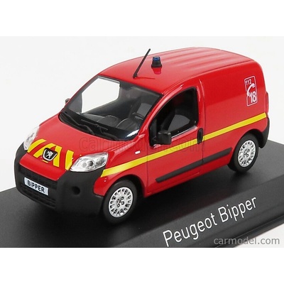 Norev Peugeot Bipper Van Fire Engine 2009 Červená Žlutá 1:43